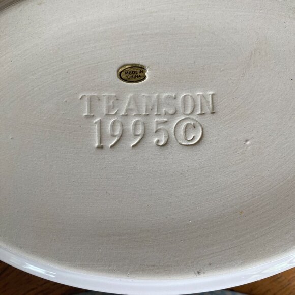 2 Teamson 1995 pottery vintage light blue and white stoneware casserole dishes - Picture 7 of 8